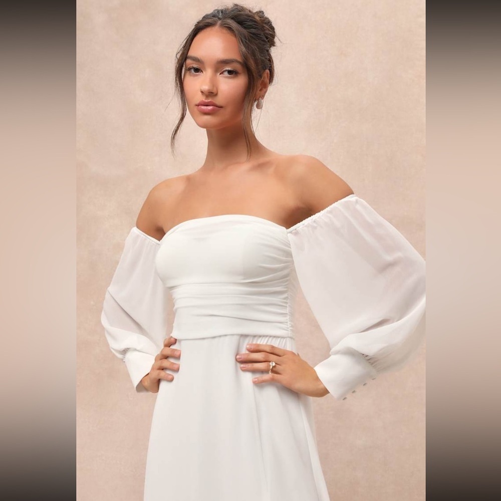 Lulus Adorna White Off-the-Shoulder Maxi Dress - Picture 3 of 7